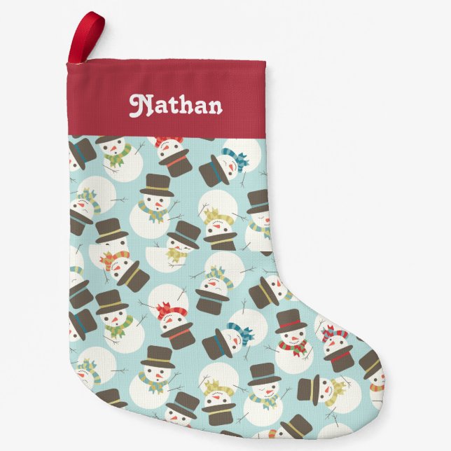 Petite Chaussette De Noël Personnalisé | Snowman Party (Devant)