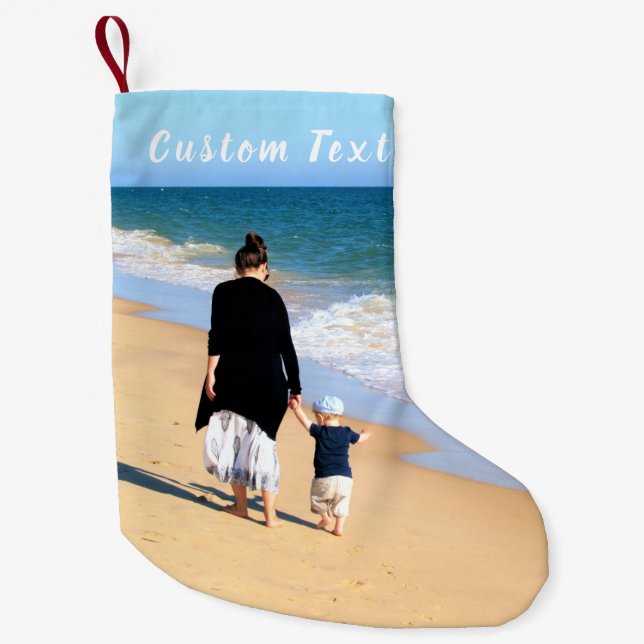 Petite Chaussette De Noël Personnaliser Votre Photo Christmas Stocker Ajoute (Devant)