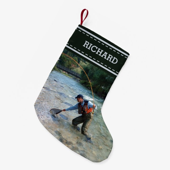 Petite Chaussette De Noël Personnalisez les habitudes du pêcheur de pêche à  (Devant (Accrochage))