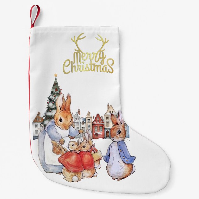 Petite Chaussette De Noël Peter le lapin Noël shopping (Devant)