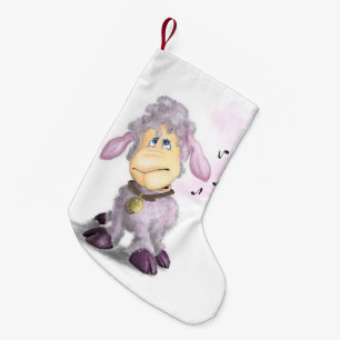 Petite Chaussette De Noël Petit agneau avec cloche de Noël Stocking