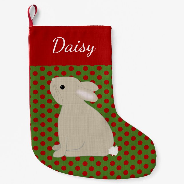 Petite Chaussette De Noël Petit lapin d'animal de compagnie Noël personnalis (Devant)