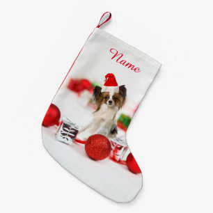 Petite Chaussette De Noël Petit Papillon Chien Noël Santa Hat