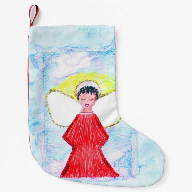 Petite Chaussette De Noël "Peu ange de brun" stockant (Devant)