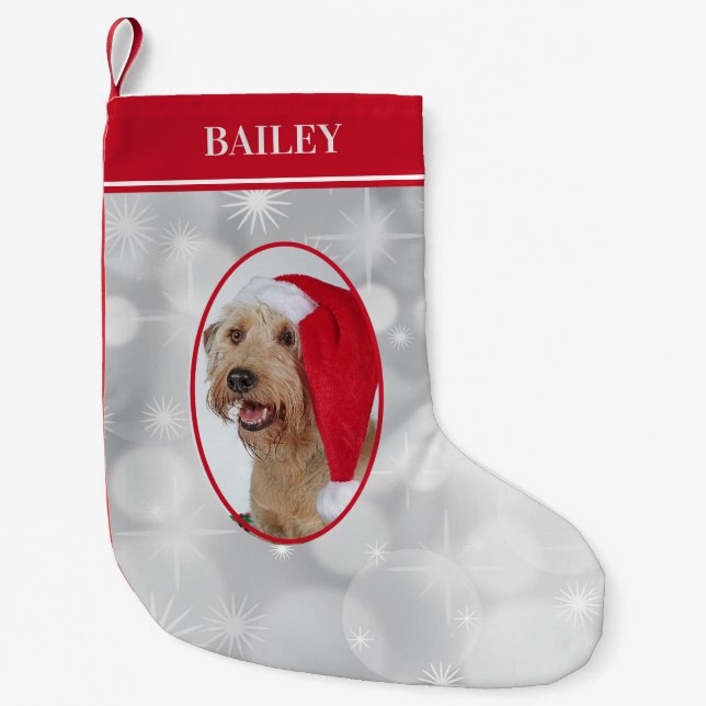 Petite Chaussette De Noël Photo de chien Noël (Devant)