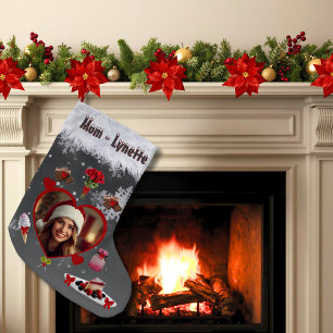 Petite Chaussette De Noël Photo de maman unique qui aime les roses et les pa