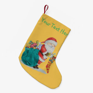 Petite Chaussette De Noël photo de mignon père Noël se préparant pour no