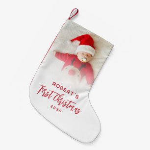Petite Chaussette De Noël Photo de Noël du bébé personnalisée