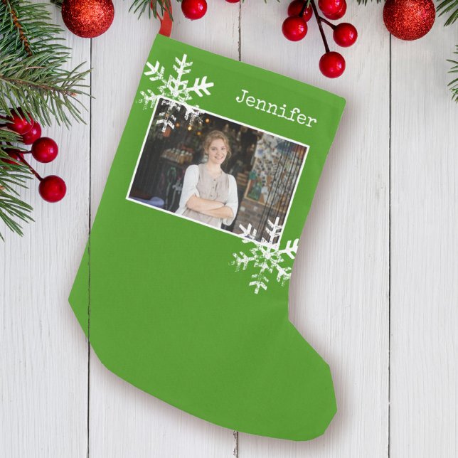 Petite Chaussette De Noël Photo de Noël Green Flammes de neige démontées (Créateur téléchargé)