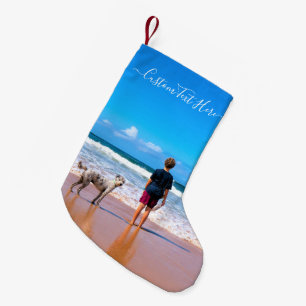 Petite Chaussette De Noël Photo et texte personnalisés - Votre propre design