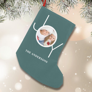Petite Chaussette De Noël Photo personnalisée en vert