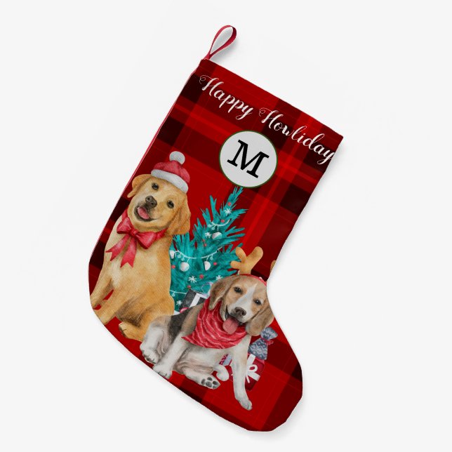 Petite Chaussette De Noël Photo personnalisée et nom chiens drôles motif fes (Devant (Accrochage))