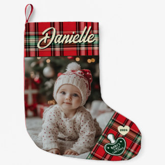 Petite Chaussette De Noël Photo personnalisée Premier Noël du bébé