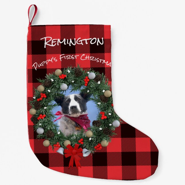 Petite Chaussette De Noël Photo pour animaux de compagnie personnalisée Prem (Devant)