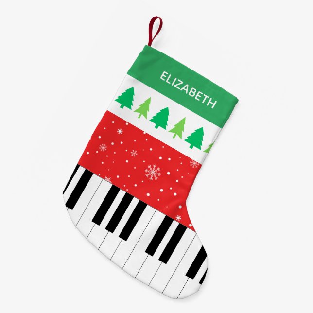 Petite Chaussette De Noël Piano Key Snowflic Arbre de Noël (Devant (Accrochage))