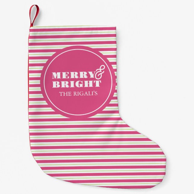 Petite Chaussette De Noël Pièces de Noël personnalisées rose unique (Devant)