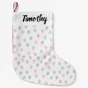 Petite Chaussette De Noël Pin de Noël peint à la main cônes Multicolor