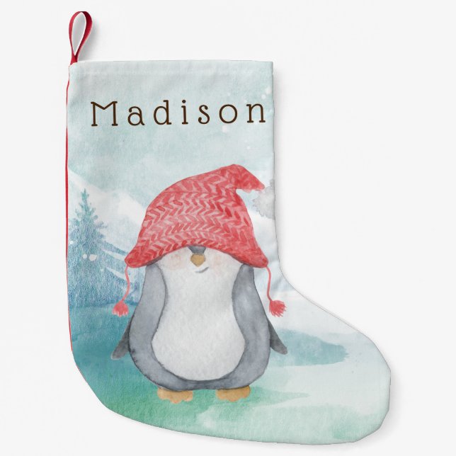 Petite Chaussette De Noël Pingouin idiot (Devant)