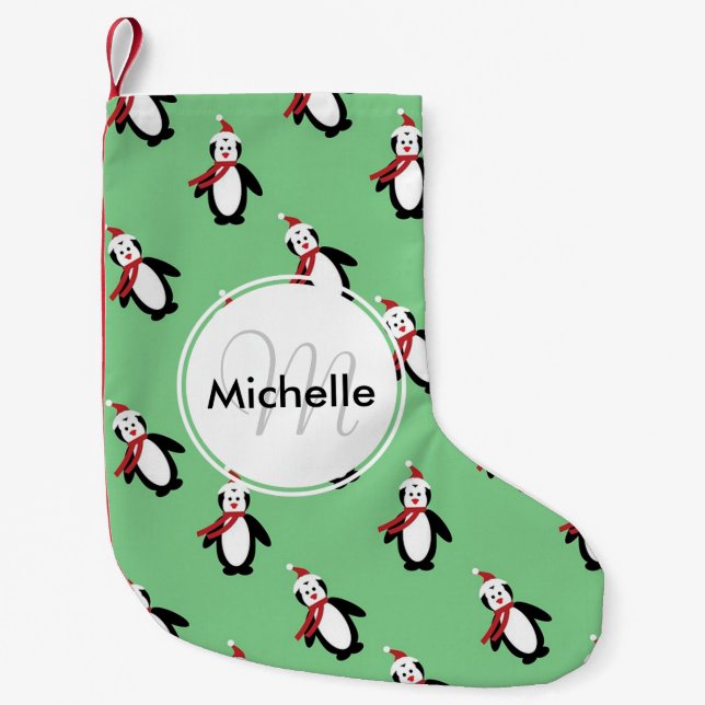 Petite Chaussette De Noël Pingouins de Noël mignons (Devant)