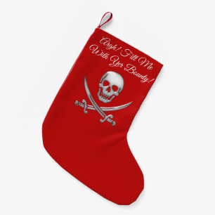 Petite Chaussette De Noël Pirate Crâne et épées