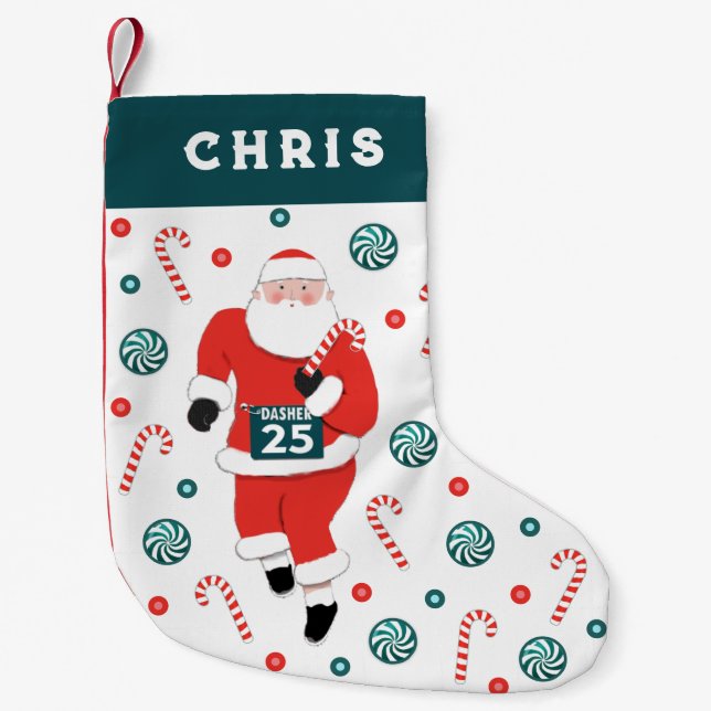 Petite Chaussette De Noël Piste et champ en cours (Devant)