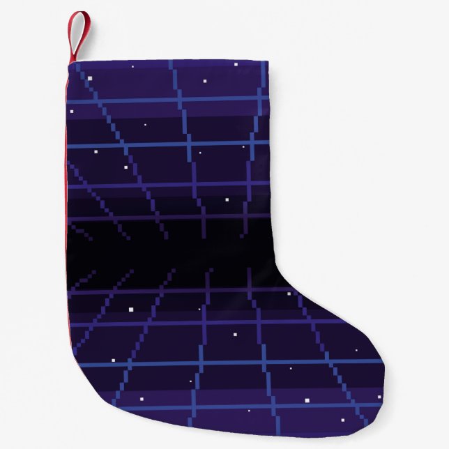 Petite Chaussette De Noël pixel art des années 80 Retro sci-Fi arrière - pla (Devant)