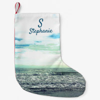 Plage Artistique Océan Bleu Monogramme initial
