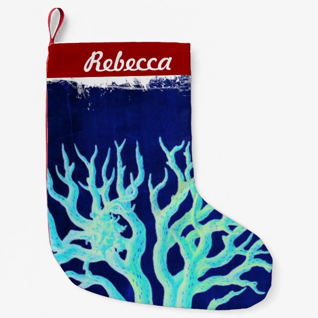 Petite Chaussette De Noël Plage chic marine marine marine coral Reef (Devant)