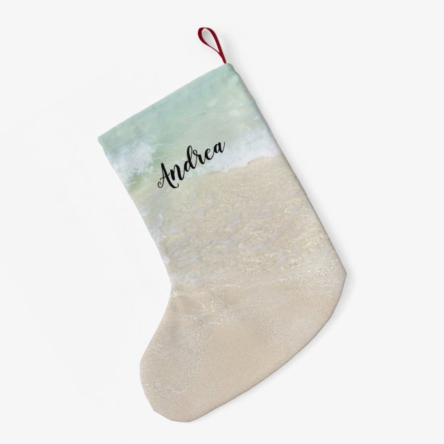 Petite Chaussette De Noël Plage Nom de la scène Modèle Noël Stocking (Dos (Accrochage))