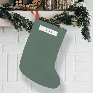 Petite Chaussette De Noël Plaine minimaliste Nettoyer une forêt simple Vert