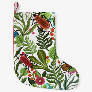 Petite Chaussette De Noël Plantes décoratifs et insectes : Design sans coutu