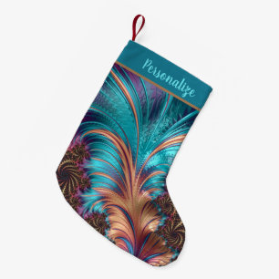 Petite Chaussette De Noël Plumes élégantes Gold Lilac Noël