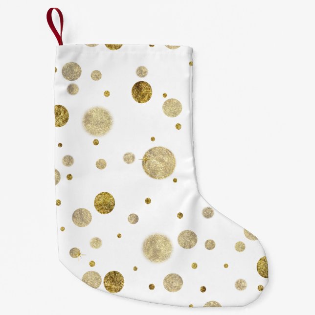 Petite Chaussette De Noël Points fascinants de confettis de Bokeh d'or (Devant)