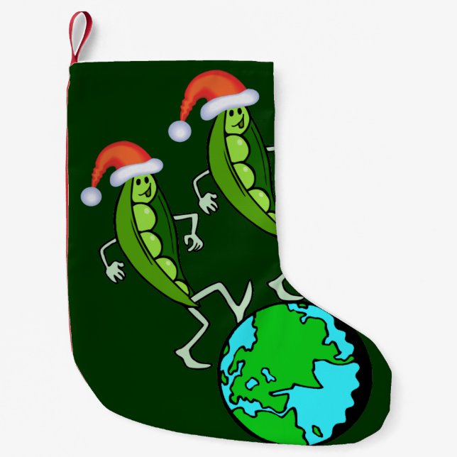 Petite Chaussette De Noël Pois de vacances sur Terre (Devant)