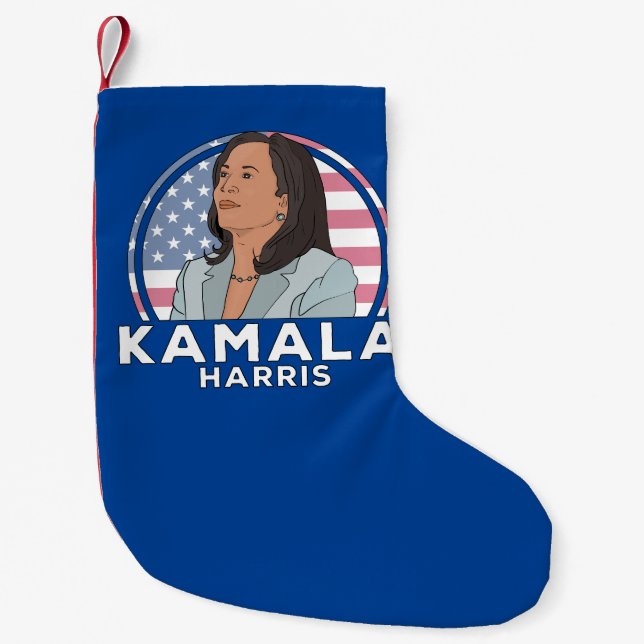 Petite Chaussette De Noël Politique Kamala Harris (Devant)