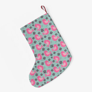 Petite Chaussette De Noël Polka Dot Birds and Flowers