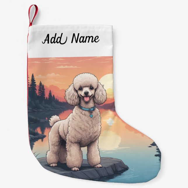 Petite Chaussette De Noël Poodle Dog (Devant)