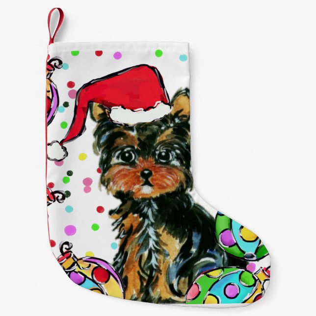 PETITE CHAUSSETTE DE NOËL POOT DE YORKIE (Devant)