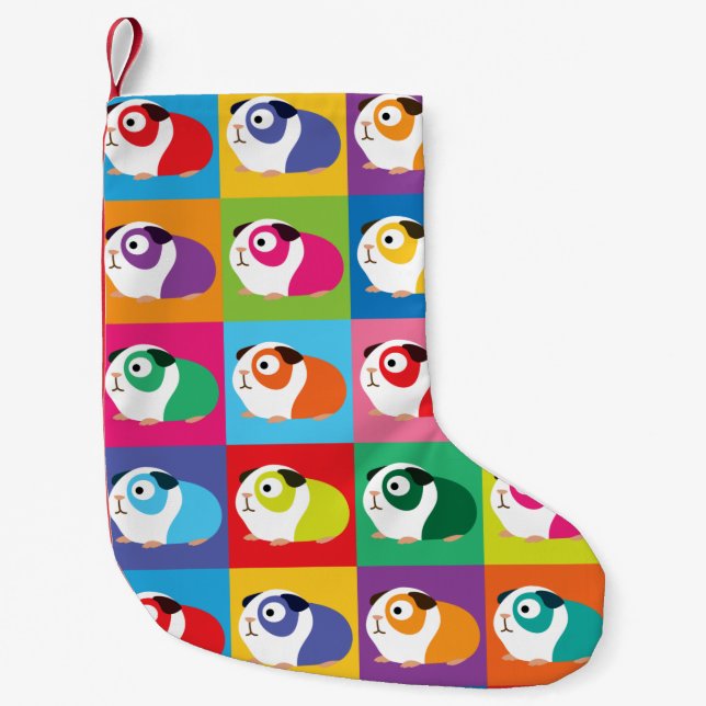 Petite Chaussette De Noël Pop Art Guinea Pigs (Devant)