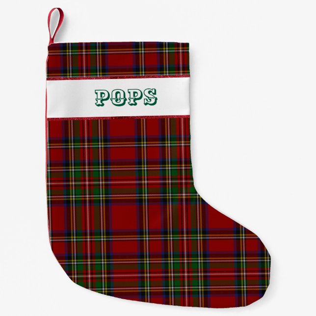 Petite Chaussette De Noël Pops Stewart Plaid (Devant)