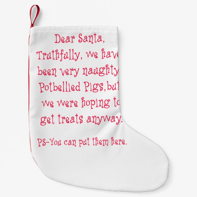 Petite Chaussette De Noël Porcs bedonnants vilains (Devant)