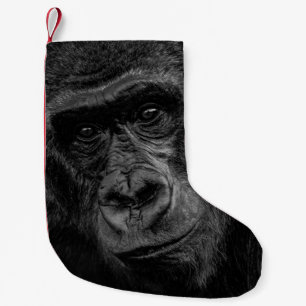 PETITE CHAUSSETTE DE NOËL PORTRAIT DE MONKEY SUR BW