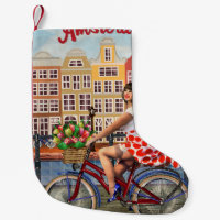 Poster d'Amsterdam : Pin-Up Girl Cycling.