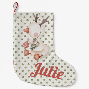 Petite Chaussette De Noël Pots de Noël Polkadot avec canard