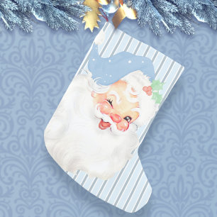 Petite Chaussette De Noël Poudre Bleu Vintage Père Noël Wink Noël Stocker