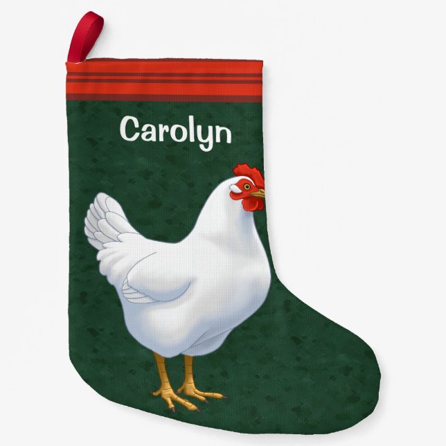 Petite Chaussette De Noël Poulet blanc de Leghorn (Devant)