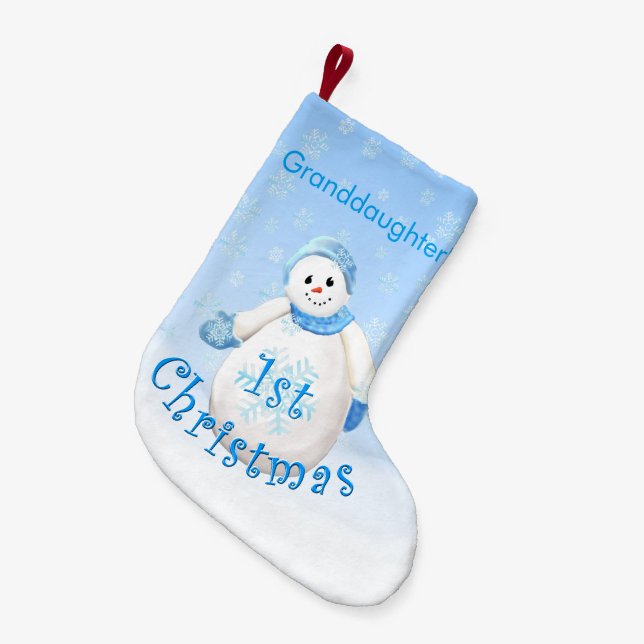 Petite Chaussette De Noël Premier bonhomme de neige de Noël de la (Devant (Accrochage))