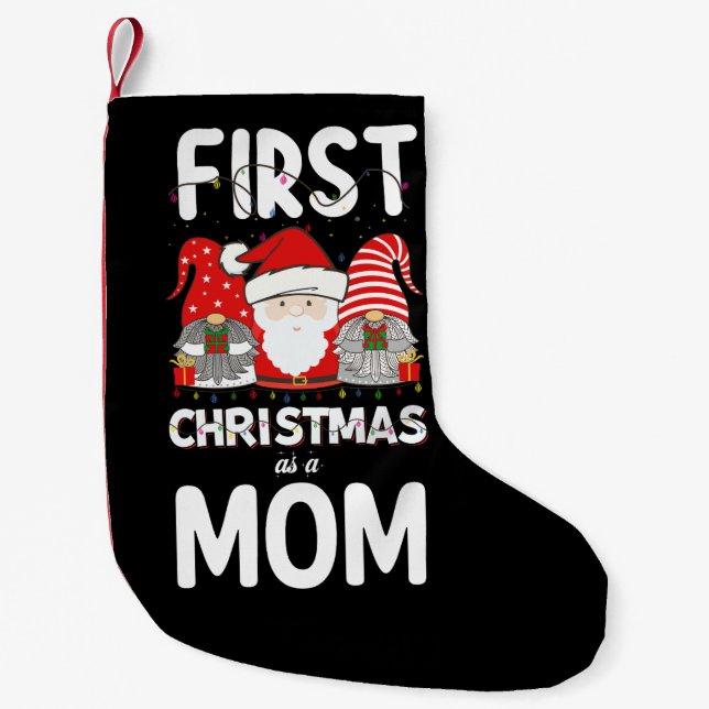 Petite Chaussette De Noël Premier Noël Comme Une Mère Famille Vacances Enfan (Devant)