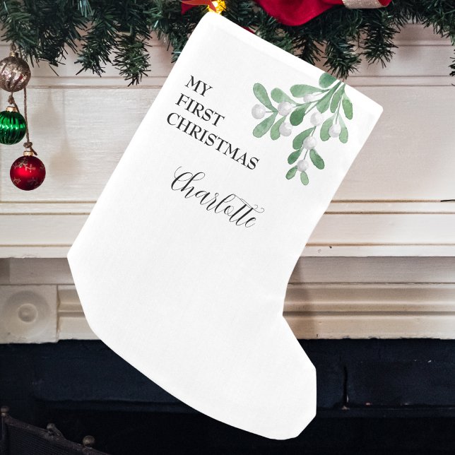 Petite Chaussette De Noël Premier Noël du bébé festif élégant (Créateur téléchargé)