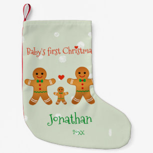 Petite Chaussette De Noël Premier Noël du bébé - Mignonne pain d'épices Homm